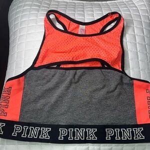 Victorias Secret Pink Rainbow Ultimate Unlined Mesh Sports Bra Size L womens